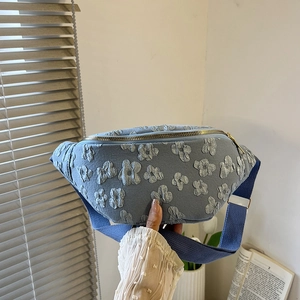 Borsa A Tracolla Jacquard Floreale Motivo Fiori 3D Tela Borsa Da Petto Tracolla Regolabile Borsa A Spalla Casual