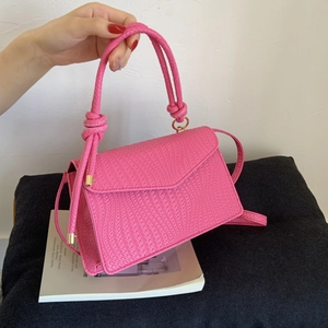 Sac Bandoulière Vintage pour Femmes en Cuir PU Tissé Texture Tressée Sac à Main avec Poignée à Nœud Rabat Messenger Bag Casual Bureau