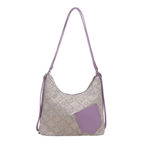 Sac fourre-tout en jacquard violet avec motif de fleur de prunier et fines bandoulières