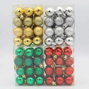 Christmas ball ornament set with 48 pieces in gold silver green red for holiday decoration