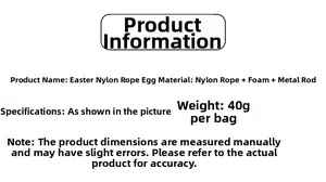 Nylon rope woven Easter eggs with metal poles for floral arrangements, 6 pack set
