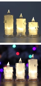 LED-Echtwachs-Effekt-Kerzen Set mit täuschend echtem Tropfendesign und warmem Kerzenlicht