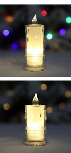 Detailansicht der flammenlosen LED-Kerze mit warmem Glanz und Sternenlicht für die Deko