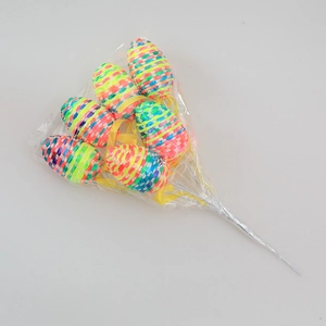 Easter nylon braided colorful eggs flower arrangement bouquet 6-piece decorative set