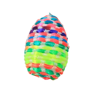 Colorful woven nylon rope Easter eggs set of 6 for festive holiday floral decoration