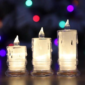 Led Elektronisches Kerzenlicht Mit Sternenglimmer Flammenlose Tropfwachs Simulation Flamme Batteriebetrieben Weihnachten Hochzeit Party Deko Lampe