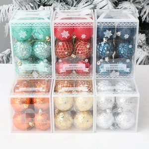 Colorful Plastic Christmas Balls Ornaments Set Painted Christmas Tree Hanging Decorations For Holiday Party Home Decor