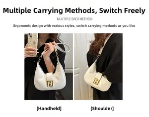 Close-up of white leather handbag with gold buckle showing shoulder and hand-carry options