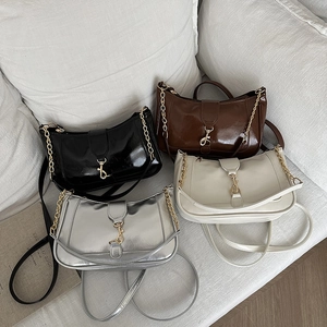 Chic 2025 summer small square crossbody bags in black, silver, chocolate, and cream colors