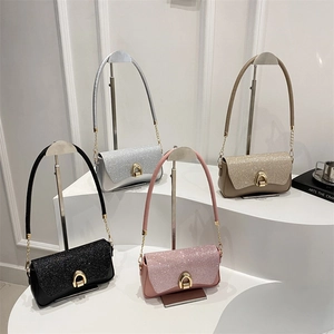 Chic 2025 sequined underarm bags for women in black silver pink and apricot styles