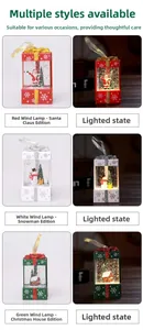 Detailed comparison of lit and unlit Christmas water lantern ornaments in gift box styles