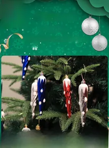 Détails de décorations de Noël en forme de glaçons spirales avec revêtement de neige