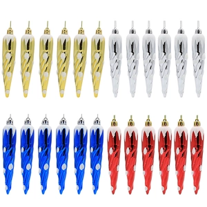 Ornements de Noël en Plastique Électroplaqué Stalactites à Suspendre Design en Spirale Avec Effet Neige Pour Décoration de Fête de Noël