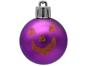 Λεπτομέρεια μωβ ματ μπάλας Halloween με γκλίτερ πορτοκαλί σχέδιο κολοκύθας