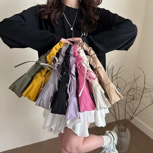 Pleated crescent dumpling bag in multiple colors featuring lightweight nylon fabric