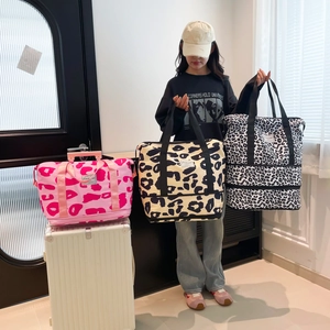 Lightweight leopard print travel duffels with dry-wet separation and large capacity