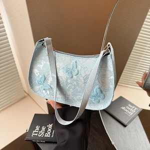 Borsa da Sottobraccio Moda Donna Decorazione Farfalla Ricamo in Pizzo Farfalla 3D Piccola Borsa a Tracolla Casual Elegante
