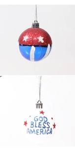 Détails des boules suspendues God Bless America et drapeau US pour le Jour de l'Indépendance