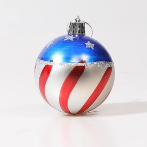 American flag Christmas ball ornament with blue star field and red white stripes