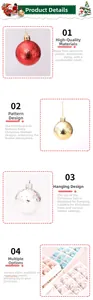 Detailed view of assorted Christmas balls with matte and glossy textures and hanging loops