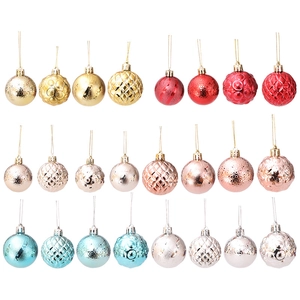 Set of 20 assorted 5cm Christmas ball ornaments in 5 colors with matte and glossy textures