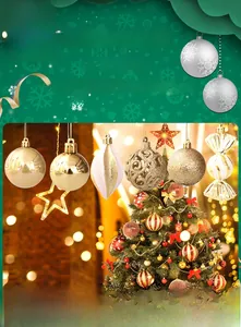 Macro detail of mixed gold and pink Christmas ball ornaments with varied textures and shapes