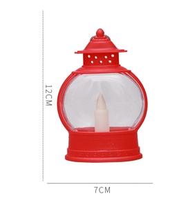 Detailweergave van rode vintage LED-lantaarn met 12cm hoogte en 7cm breedte maten