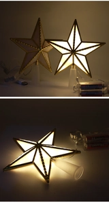 LED Weihnachtsbaumspitze Stern Gold mit USB und Batteriebetrieb für Tannenbaumdeko