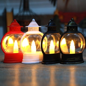 Set van 4 vintage LED-lantaarns met flikkerende kaarsen voor warme tuin decoratie