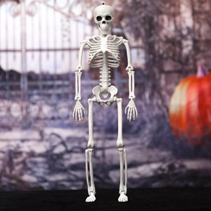 Realistic Halloween skeleton prop with movable joints for haunted house decor and gifts