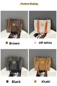 Minimalist tote bags in four colors with M-pattern print and gold logo detailing