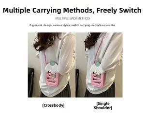 Pink cupcake-shaped mini crossbody bag with hollow details and stylish shoulder strap
