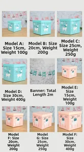 Scatole regalo di Natale blu e rosa con cervi e ghirlande decorative da 2 metri