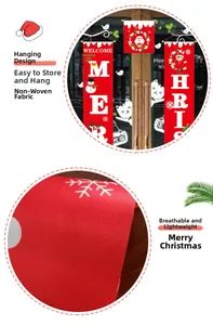 Close-up of lightweight non-woven fabric texture on Christmas snowman welcome banners