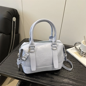 Sac À Main Pour Femmes En Cuir PU Boston Sac Bandoulière Lettre Gaufré Commuter Sac À Épaule Élégant