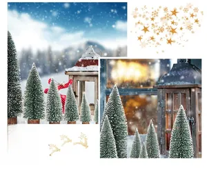 Golden glitter Christmas stickers with reindeer and snowflake patterns on various surfaces