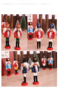 Detailed view of handcrafted nutcracker soldiers for Christmas tree decoration