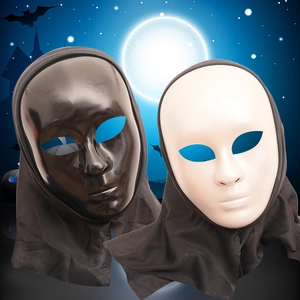Full Face Mask Plastic And Fabric Breathable Hood Halloween Party Cosplay Masquerade Hip-Hop Style Plain Decoration
