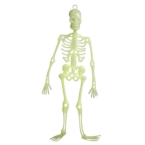 32cm glow-in-the-dark Halloween skeleton hanging decoration with realistic bone structure