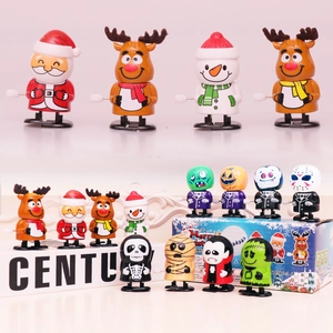 Wind-up holiday toy set featuring Christmas and Halloween characters with gift packaging
