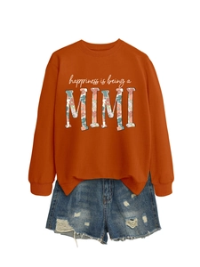 Piatto di felpa marrone con stampa floreale MIMI e set di pantaloncini di jeans