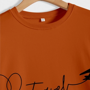 Women Casual Round Neck Long Sleeve Sweatshirt Travel Heart Plane Print Loose Cotton Blend Pullover Fashion Jumper Top