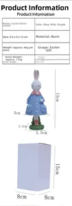 Spécifications détaillées de taille pour figurine lapin de Pâques en résine de 13 cm