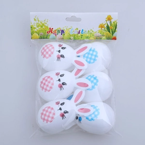 Easter rabbit egg decoration set with 6 bunny ear artificial eggs for festive party decor