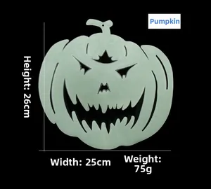 Luminous Halloween pumpkin decoration measuring 26cm by 25cm with glow-in-the-dark finish