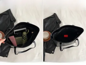 Large capacity tote bag interior showing space for tablet, umbrella and daily essentials
