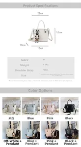 Detailed size specifications for minimalist PU leather bucket bag in multiple colors