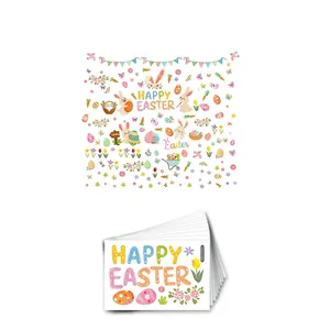 Guida alle taglie per adesivi pasquali con set da 9 fogli e dimensioni finali del decoro