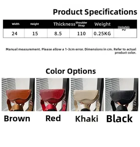 Detailed size chart and multi-color options for the crocodile pattern saddle bag