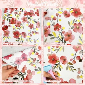 Waterproof double-sided PVC window film with floral rabbit patterns and static cling